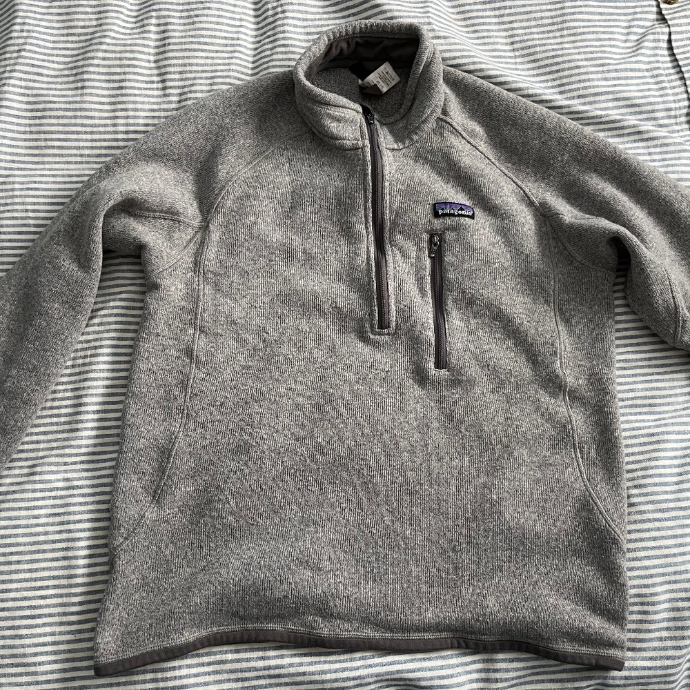 Gray Patagonia quarter zip